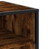 vidaXL TV Cabinet Smoked Oak 61x40x46 cm Engineered Wood and Metal