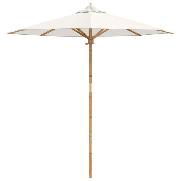 vidaXL Garden Parasol Cream White &Oslash; 217 x 230 cm Bamboo