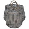vidaXL Planter Basket with Storage 2 pcs Grey Lacak Rattan