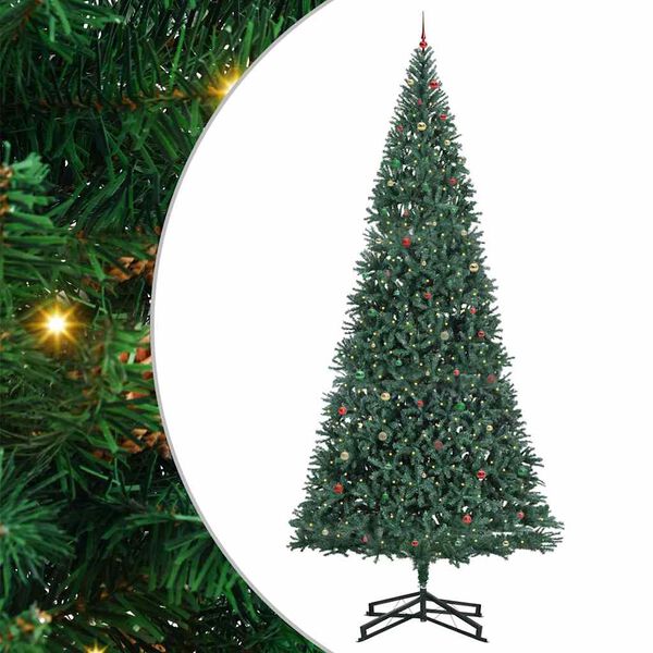 vidaXL Artificial Pre-lit Christmas Tree with Ball Set Green 500 cm
