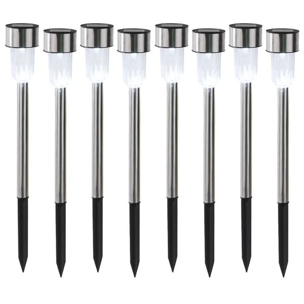 HI LED Solar Garden Light 8 pcs Stainless Steel