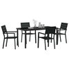 vidaXL Garden Dining Set 5 pcs Black Powder-Coated Steel
