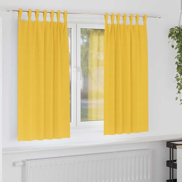 vidaXL Blackout Curtains with Rings 2 pcs Mustard Yellow 175 x 140 cm