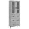 vidaXL Highboard Concrete Grey 69,5x34x180 cm Engineered Wood