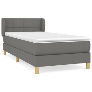 vidaXL Box Spring Bed with Mattress Light Grey 80x200 cm Fabric