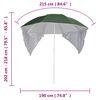 vidaXL Beach Parasol with Side Walls Green 215 cm