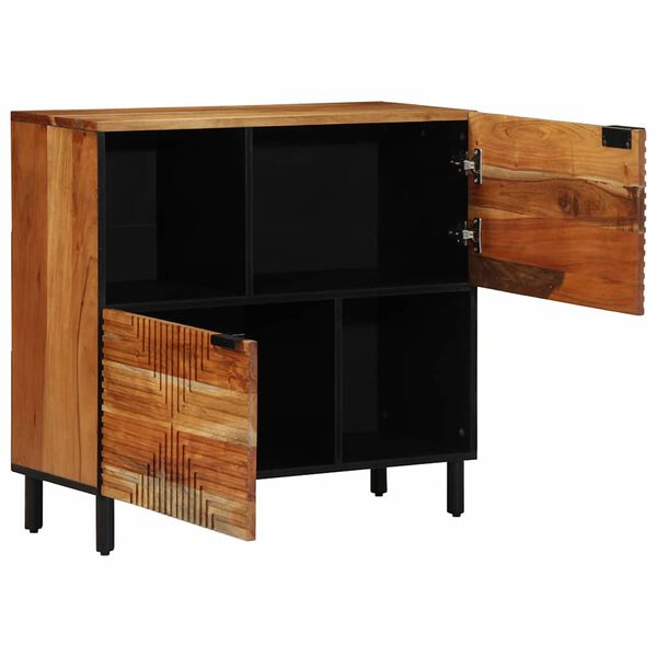 vidaXL Sideboard with Door Natural 80 x 33.5 x 75 cm Solid Acacia Wood