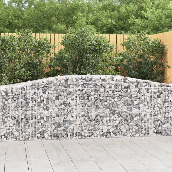 vidaXL Arched Gabion Baskets 25 pcs 400x50x80/100 cm Galvanised Iron
