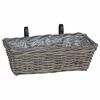vidaXL Hanging Planter Basket 2 pcs Grey 48 x 22 x 15 cm Lacak Rattan