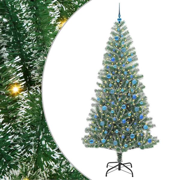 vidaXL Artificial Christmas Tree Snow Flocked with LED Light 240 cm