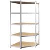 vidaXL 5-Layer Heavy-duty Shelves 2 pcs Silver Steel&Engineered Wood