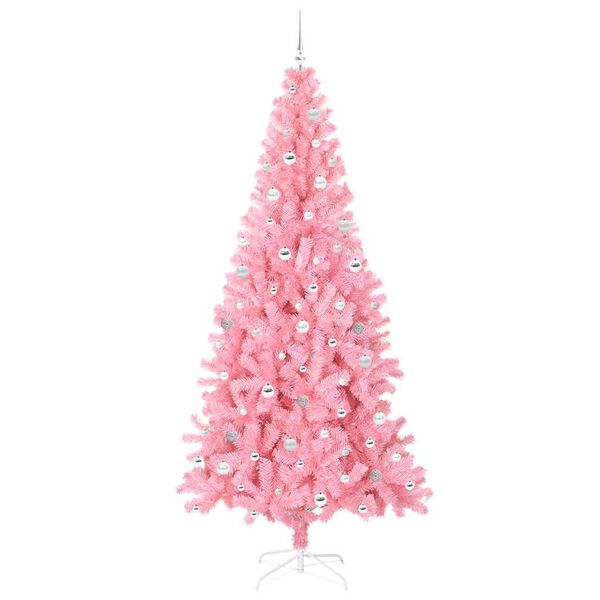 vidaXL Christmas Tree with 300 LEDs with Stand Pink 240 cm PVC