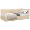 vidaXL Corner Bed Frame with Headboard Cream 90 x 200 cm Fabric