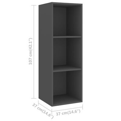 vidaXL Wall-mounted TV Cabinets 2 pcs Grey Engineered Wood