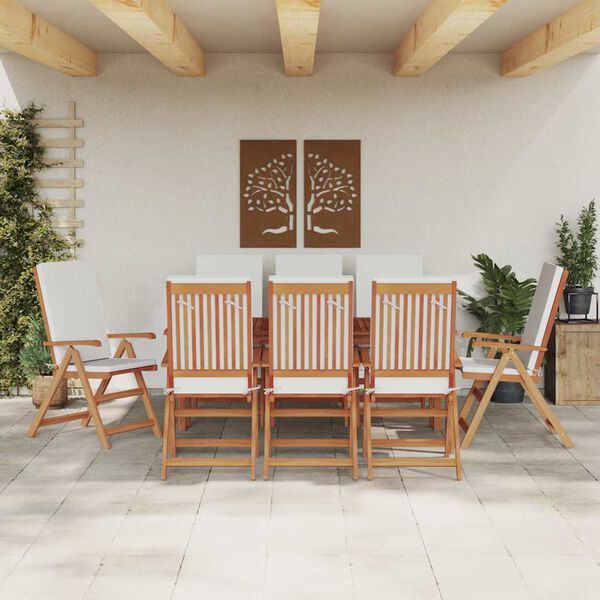vidaXL Garden Chair 8 pcs Brown and White 57 x 71.5 x 104 cm