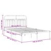 vidaXL Metal Bed Frame without Mattress with Headboard White 140x200cm