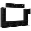 vidaXL TV Cabinet Set Wall-mounted 6 pcs Black oak Engineered wood