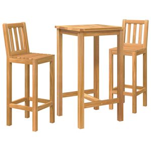 vidaXL Outdoor Bar Set 3 pcs Untreated Solid Teak Wood