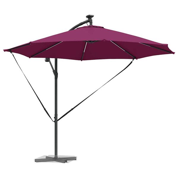 vidaXL Cantilever Banana Parasol Bordeaux red 294 x 294 x 248 cm