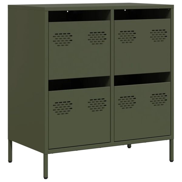 vidaXL Sideboard Olive Green 68x39x73.5 cm Cold-rolled Steel
