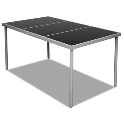 vidaXL Garden Table with Glass Top 150x90x74 cm
