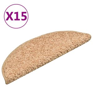 vidaXL Stair Mats 15 pcs 56x17x3 cm Gold Half Round