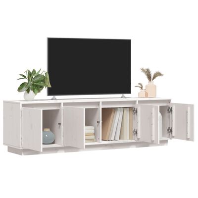 vidaXL TV Cabinet White 156x37x45 cm Solid Wood Pine