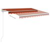 vidaXL Manual Retractable Awning with LED 3.5x2.5 m Orange and Brown