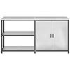 vidaXL Kitchen Storage Set with Shelf with Storage 2 pcs Silver Steel