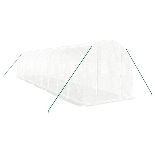 vidaXL Greenhouse with Steel Frame White 20 m² 10x2x2 m