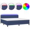 vidaXL Box Spring Bed with Mattress&LED Blue 200x200cm Fabric