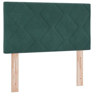 vidaXL LED Headboard with Headboard Dark Green 80 cm Faux Leather