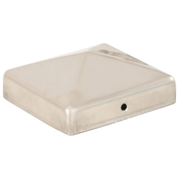 vidaXL Pyramid Fence Post Caps 6 pcs Stainless Steel 81x81 mm