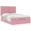 vidaXL Ottoman Bed with Mattresses Pink 140x190cm Velvet