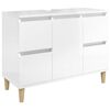 vidaXL 2 Piece Bathroom Furniture Set High Gloss White Engineered Wood