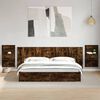 vidaXL Bed Headboard with Cabinets Smoked Oak 240 cm Engineered Wood