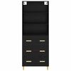 vidaXL Highboard Black Oak 69.5 x 32.5 x 180 cm Engineered Wood