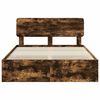 vidaXL Bed Frame with Drawer Smoked Oak 150 x 200 cm Engineered Wood
