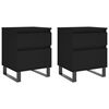 vidaXL Bedside Cabinets 2 pcs Black 40x35x50 cm Engineered Wood