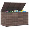 vidaXL Garden Cushion Box PE Rattan 194x100x103 cm Brown