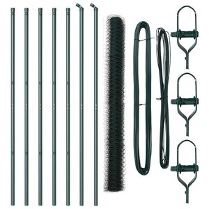 vidaXL Fence Post Green 10 x 1.6 m (36 mm mesh) Steel and PVC