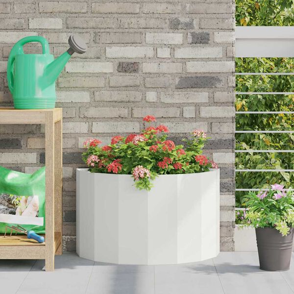 vidaXL Planter White 60 x 30 x 35 cm Steel
