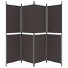 vidaXL 4-Panel Room Divider Brown 200x180 cm Fabric