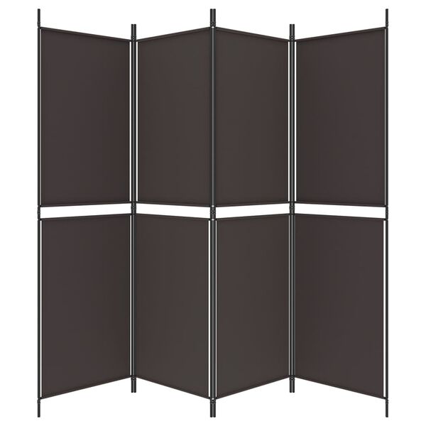 vidaXL 4-Panel Room Divider Brown 200x180 cm Fabric