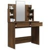 vidaXL Dressing Table with Mirror Brown Oak 96x40x142 cm