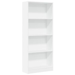 vidaXL Bookcase White 60x24x143 cm Engineered Wood
