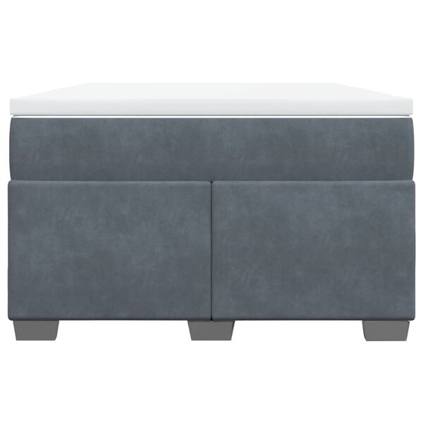 vidaXL Box Spring Bed with Mattress Dark Grey 120x200 cm Velvet