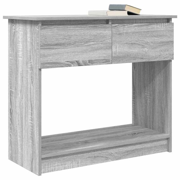 vidaXL Console Table with Drawers Grey Sonoma 85.5x38.5x74.5 cm