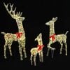 vidaXL Reindeer Family 3 pcs Warm white 67 x 26 x 127 cm PET