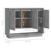 vidaXL Sideboard Concrete Grey 97x31x75 cm Engineered Wood